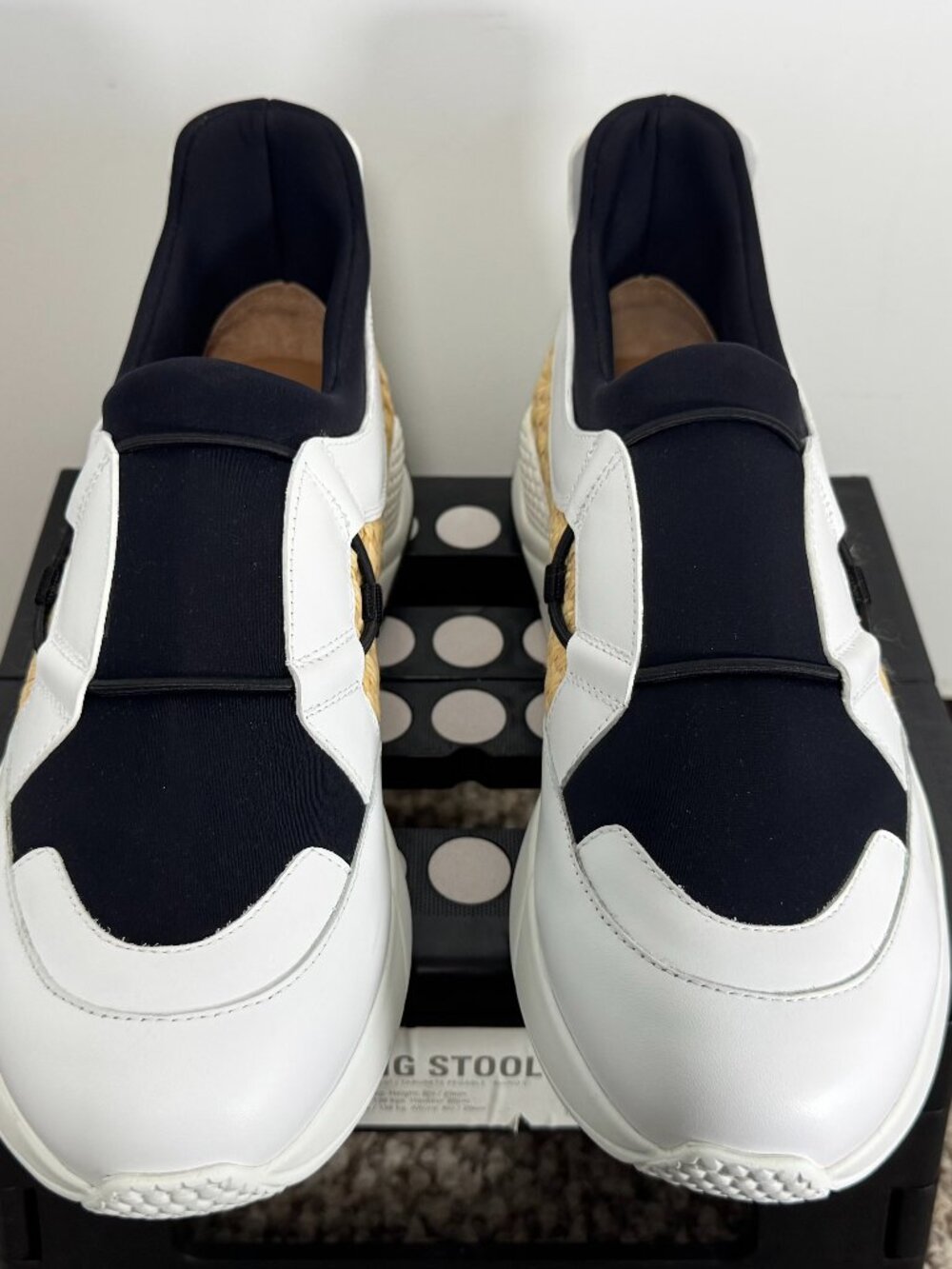 Clergerie Paris Raffia Platform Slip-On Sneakers